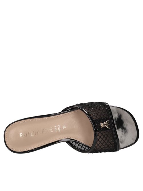 Mules in ecopelle, rete in tessuto e strass PATRIZIA PEPE | PPJ342 RETE STRASNERO